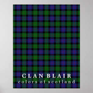 Póster Clan Blair Colores de Escocia Tartán