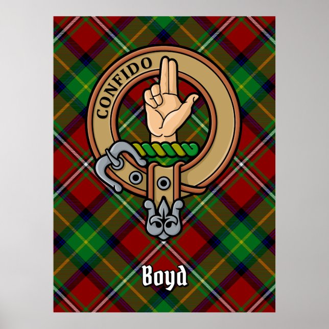 Póster Clan Boyd Escudo sobre Tartán (Frente)