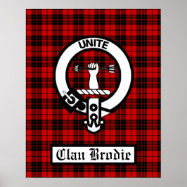 Póster Clan Brodie Escudo Badge & Tartán
