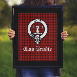 Póster Clan Brodie Escudo Badge y Tartán