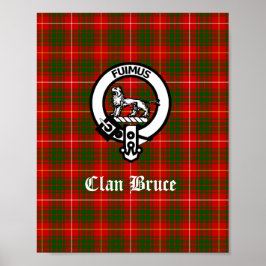 Póster Clan Bruce Escudo Badge & Tartan