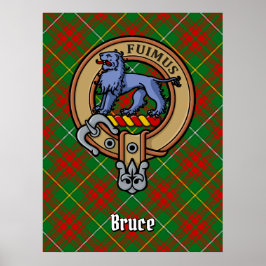 Póster Clan Bruce Escudo sobre la caza de tartán