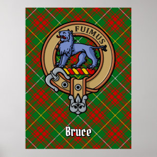 Póster Clan Bruce Escudo sobre la caza de tartán