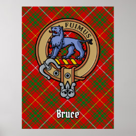 Póster Clan Bruce Escudo sobre Tartán