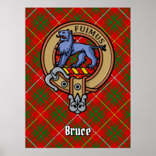 Póster Clan Bruce Escudo sobre Tartán
