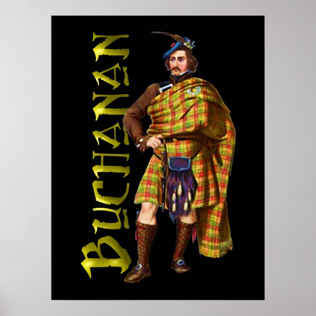 Póster Clan Buchanan Poster del sueño escocés de Highland (Frente)