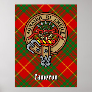 Póster Clan Cameron Escudo sobre Tartán