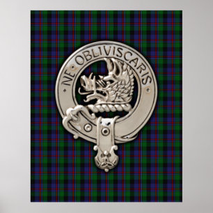 Póster Clan Campbell Escudo y Cawdor Tartán