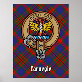 Póster Clan Carnegie Escudo sobre Tartán