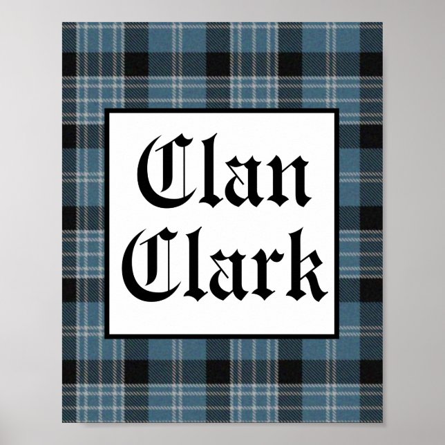 Póster Clan Clark Tartan Square  (Frente)