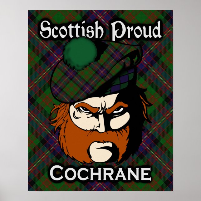 Póster Clan Cochrane Scottish Tartan Poster (Frente)