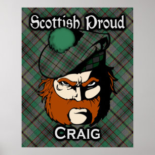 Póster Clan Craig Scottish Tartan Poster