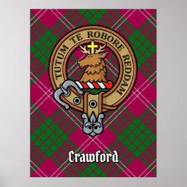 Póster Clan Crawford Escudo sobre Tartán