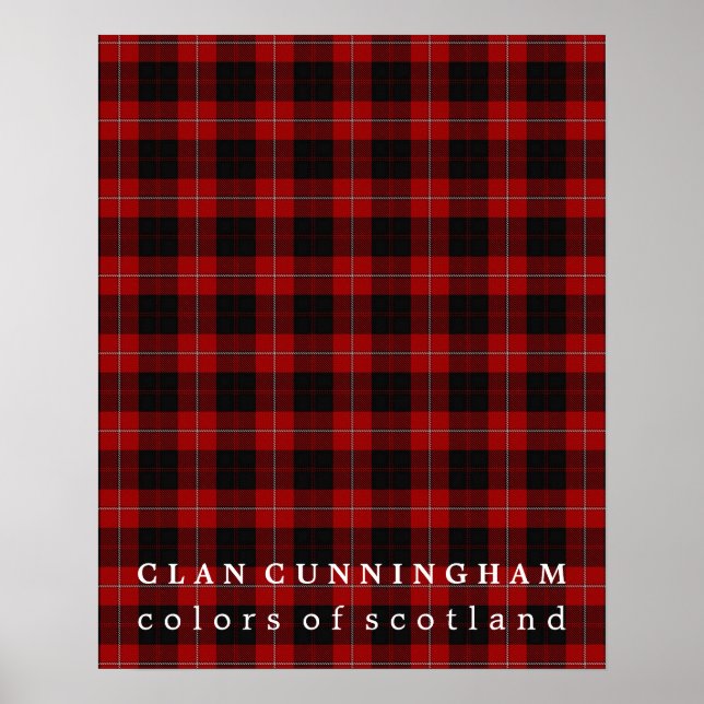 Póster Clan Cunningham Colors of Scotland Tartán (Frente)