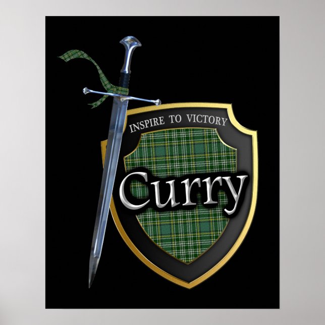 Póster Clan Currie Curry Scottish Tartán Poster (Frente)