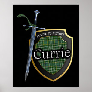Póster Clan Currie Scottish Tartan Poster