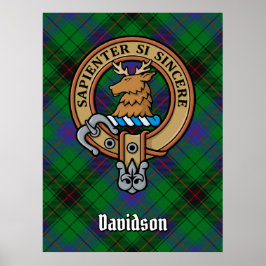 Póster Clan Davidson Escudo sobre Tartán