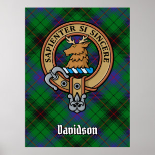Póster Clan Davidson Escudo sobre Tartán