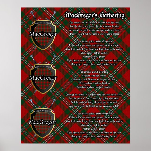 Póster Clan de encuentro de MacGregor Tartan Print (Frente)