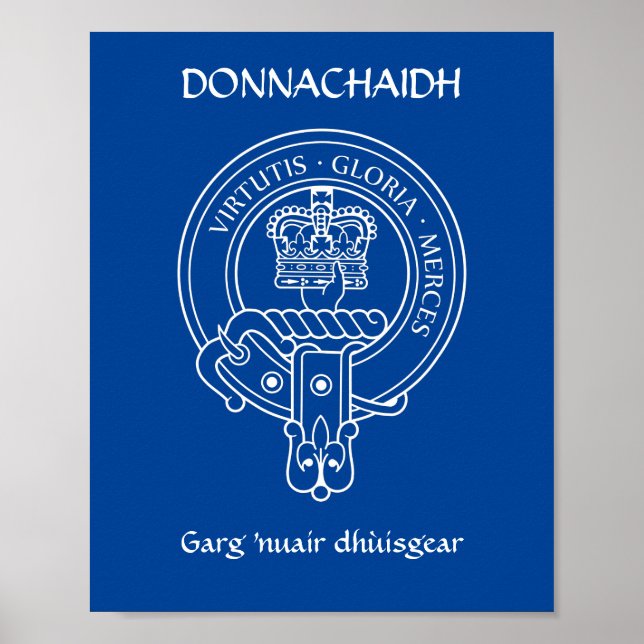 Póster Clan Donnachaidh (Robertson) Escudo y grito de gue (Frente)
