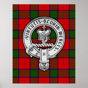 Póster Clan Donnachaidh (Robertson) Escudo y Tartán