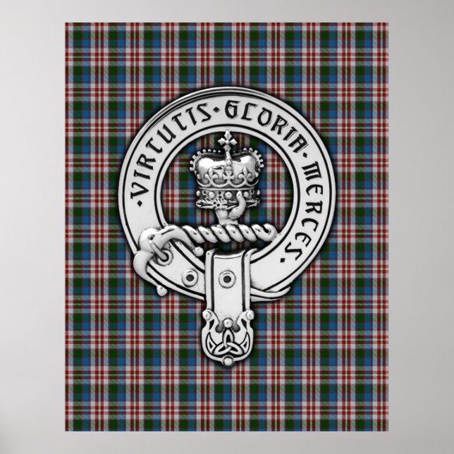 Póster Clan Donnachaidh (Robertson) Escudo y Vestido Tart (Frente)