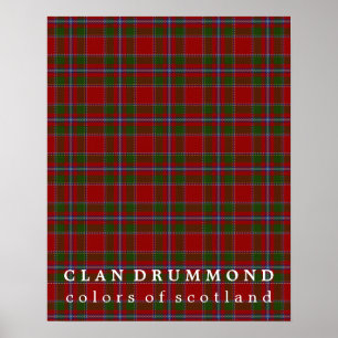 Póster Clan Drummond Colores de Escocia Tartán