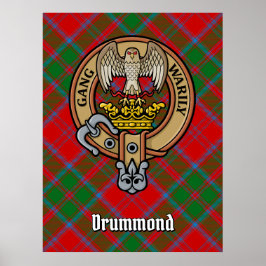 Póster Clan Drummond Escudo sobre Tartán