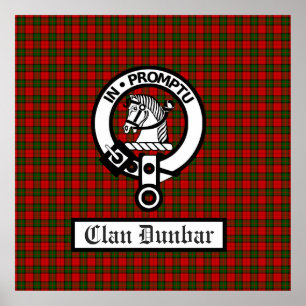 Póster Clan Dunbar Escudo Badge & Tartan