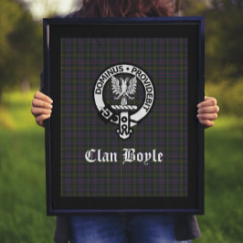 Póster Clan escocés Boyle Escudo Badge & Tartán