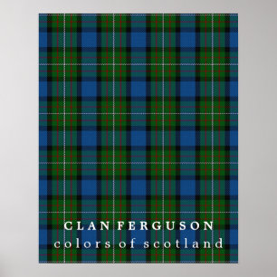 Póster Clan Ferguson Colores de Escocia Tartán