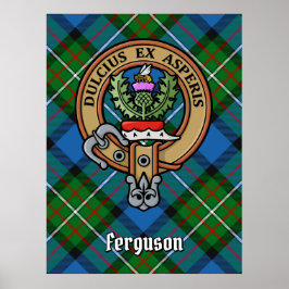 Póster Clan Ferguson Escudo sobre Tartán
