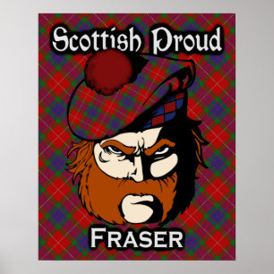 Póster Clan Fraser Scottish Tartan Poster