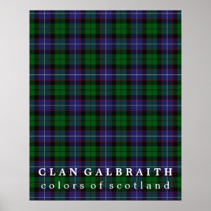 Póster Clan Galbraith Colores de Escocia Tartán