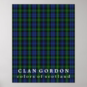 Póster Clan Gordon Colors de Escocia Tartán