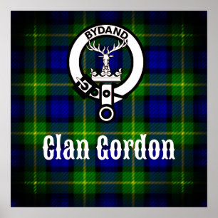Póster Clan Gordon Crest and Tartan Poster