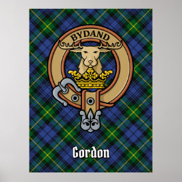 Póster Clan Gordon Escudo sobre Tartán