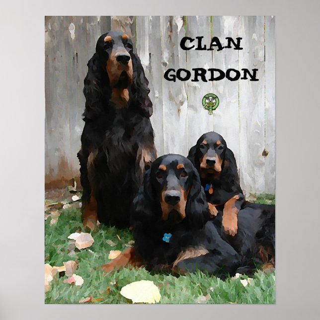 Póster CLAN GORDON Gordon Setter Pintor Poster (Frente)
