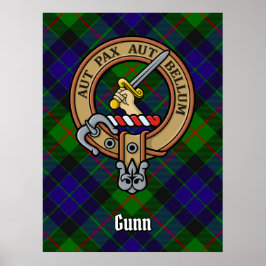 Póster Clan Gunn Escudo por Tartán