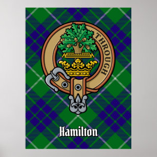 Póster Clan Hamilton Escudo sobre la caza de tartán