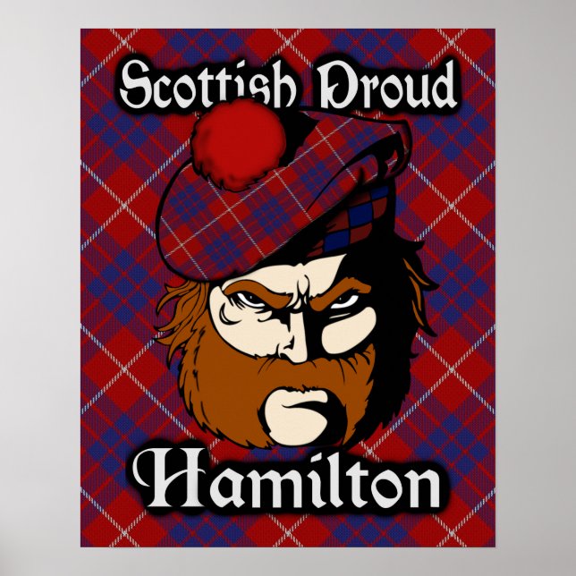 Póster Clan Hamilton Scottish Tartan Poster (Frente)
