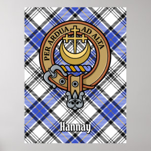 Póster Clan Hannay Escudo sobre Tartán