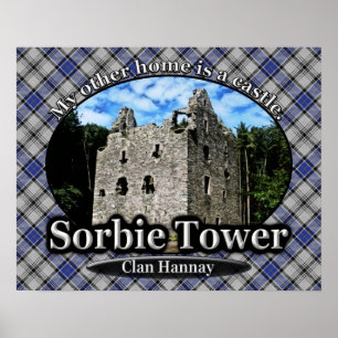 Póster Clan Hannay Sorbie Tower Castle Scotland