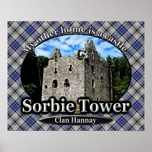 Póster Clan Hannay Sorbie Tower Castle Scotland (Frente)