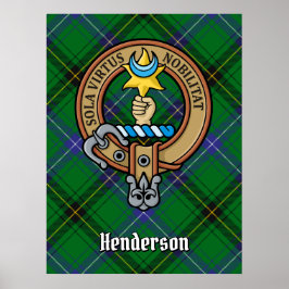 Póster Clan Henderson Escudo sobre Tartán