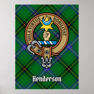 Póster Clan Henderson Escudo sobre Tartán