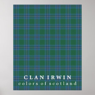 Póster Clan Irwin Colores de Escocia Tartán