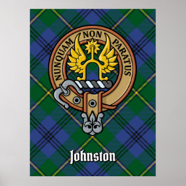 Póster Clan Johnston Escudo sobre Tartán
