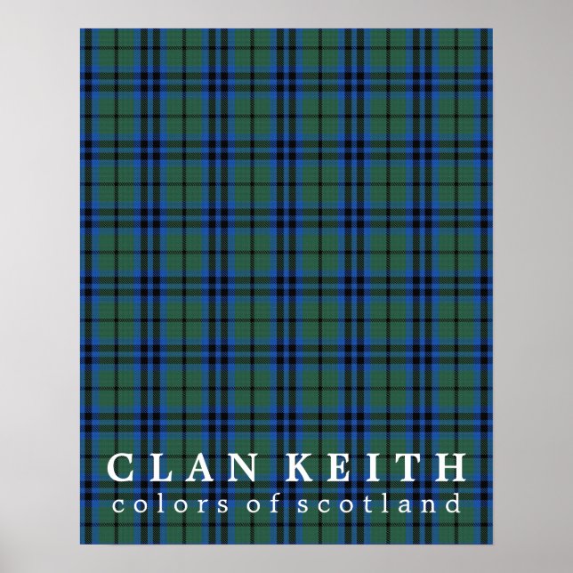 Póster Clan Keith Colors de Escocia Tartán (Frente)