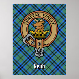 Póster Clan Keith Escudo sobre Tartán